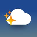 Skypoint's app icon, a cloud with 3 sparkles inset in a rounded rectangle with a blue sky-colored gradient background